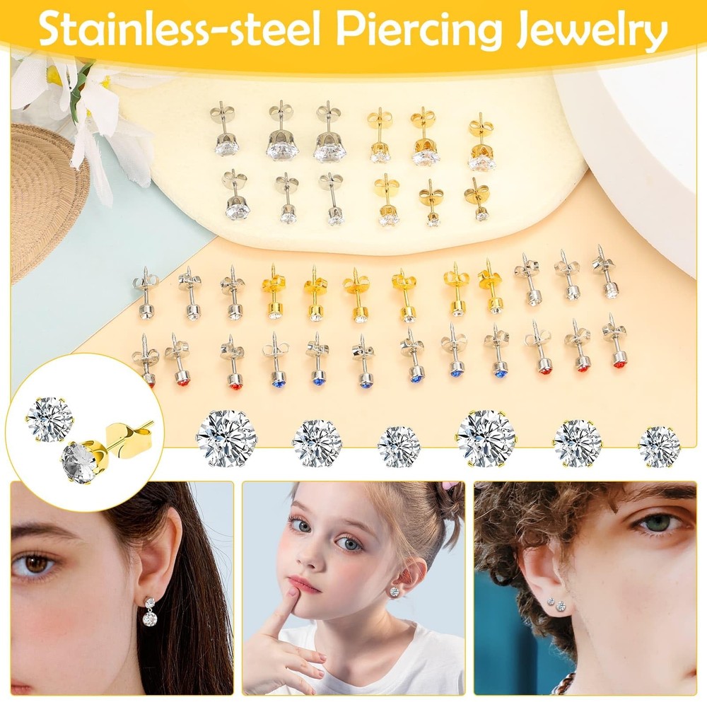 Professional Ear Piercing Gun, Reusable Ear Piercing Machine with Stainless S...