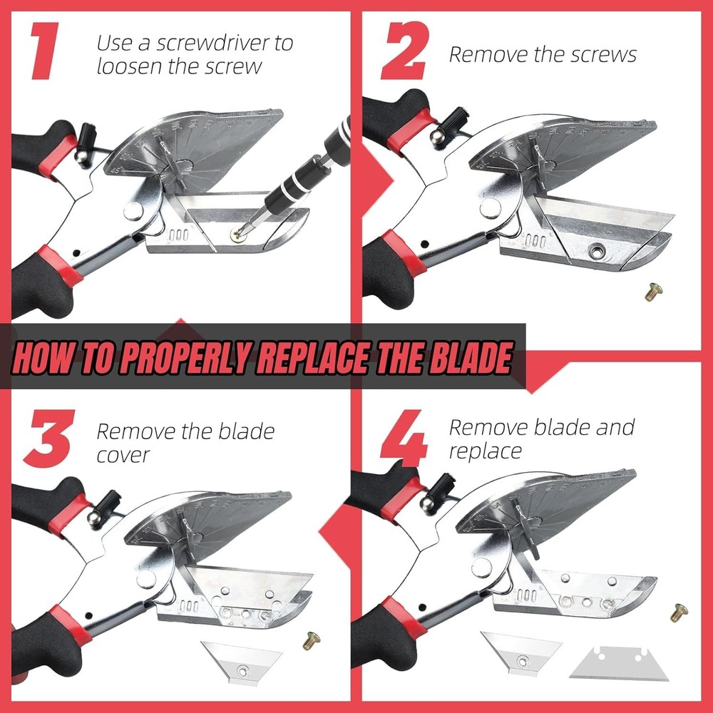 Adjustable Miter Shear for DIY Projects - Precision Cuts with 10 Sharp Blades