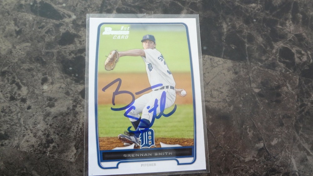 2012 BOWMAN BRENNAN SMITH AUTOGRAPHED BASEBALL CARD