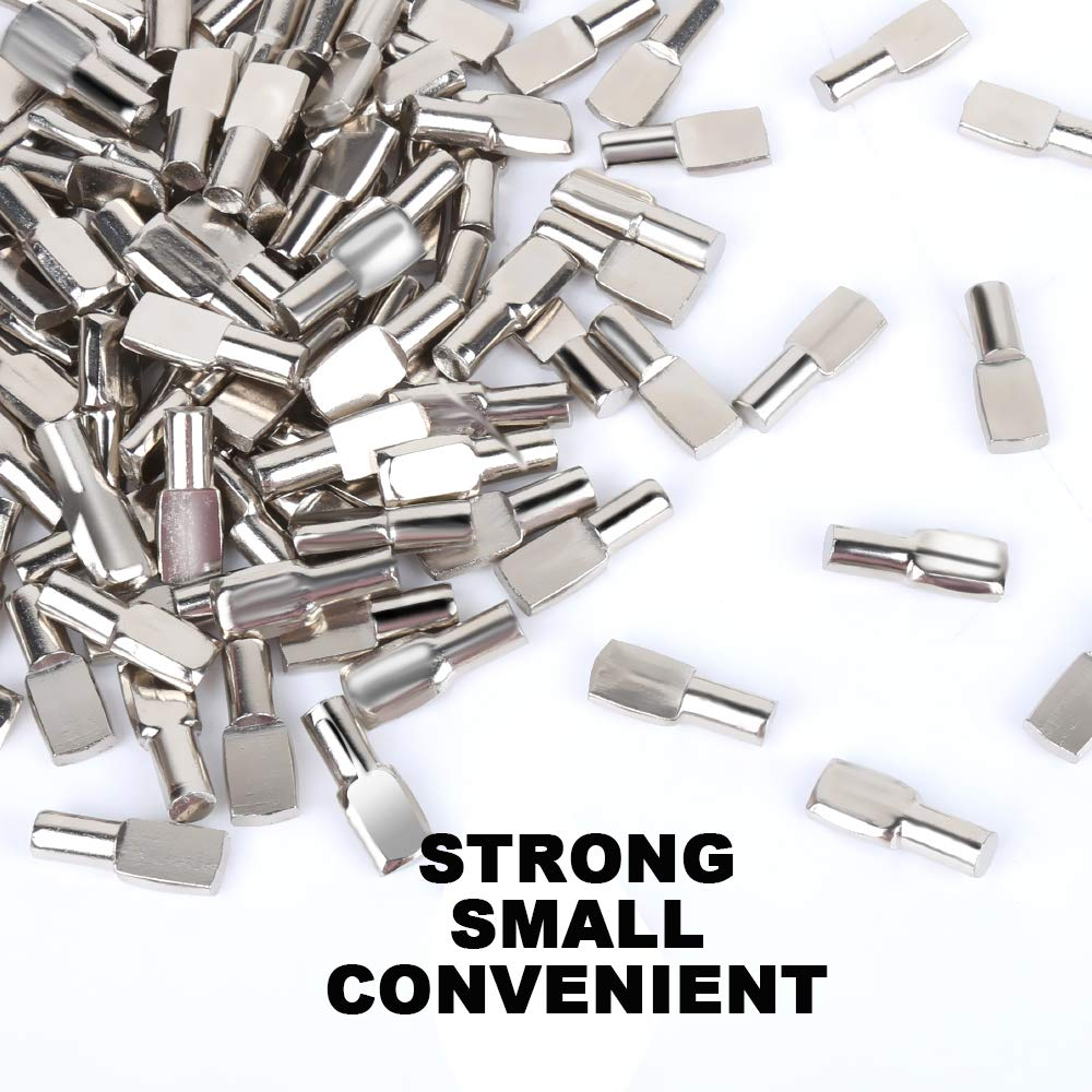 100 PCS Shelf Pins, Metal Nickel Support Pegs, Shelf Support
