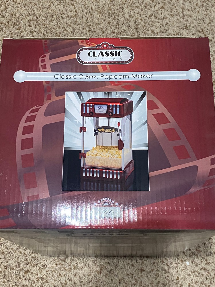 Classic Tabletop Kettle Popcorn Popper Machine - Retro-Style, 2.5 oz Capacity
