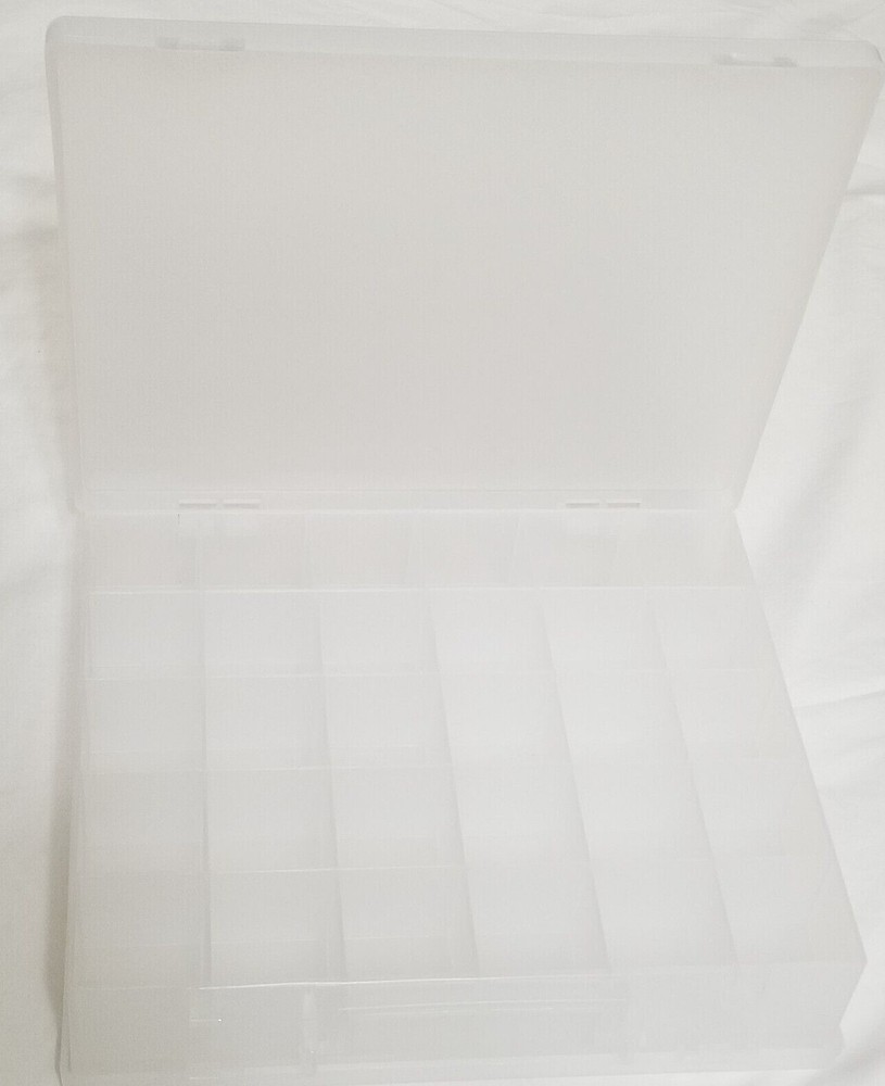 NEW Plastic Craft Storage Box Container Handle 31 Compartments Double Sided Case