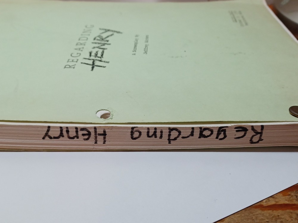 Original Regarding Henry 2nd Draft Movie script dated Oct. 19, 1989 JRR30