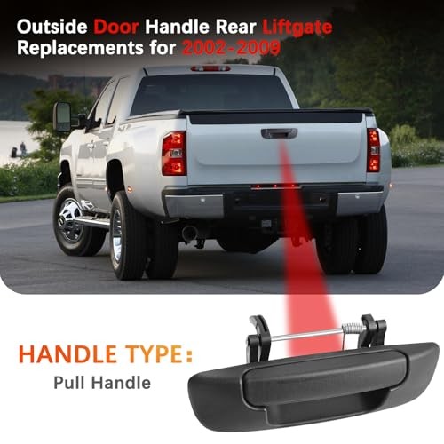Tailgate Handle Rear Liftgate Door Handle Replacements for Dodge Ram 1500