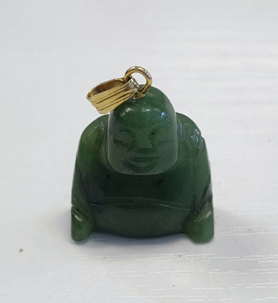 Jade Happy BUDDHA Pendant Vintage
