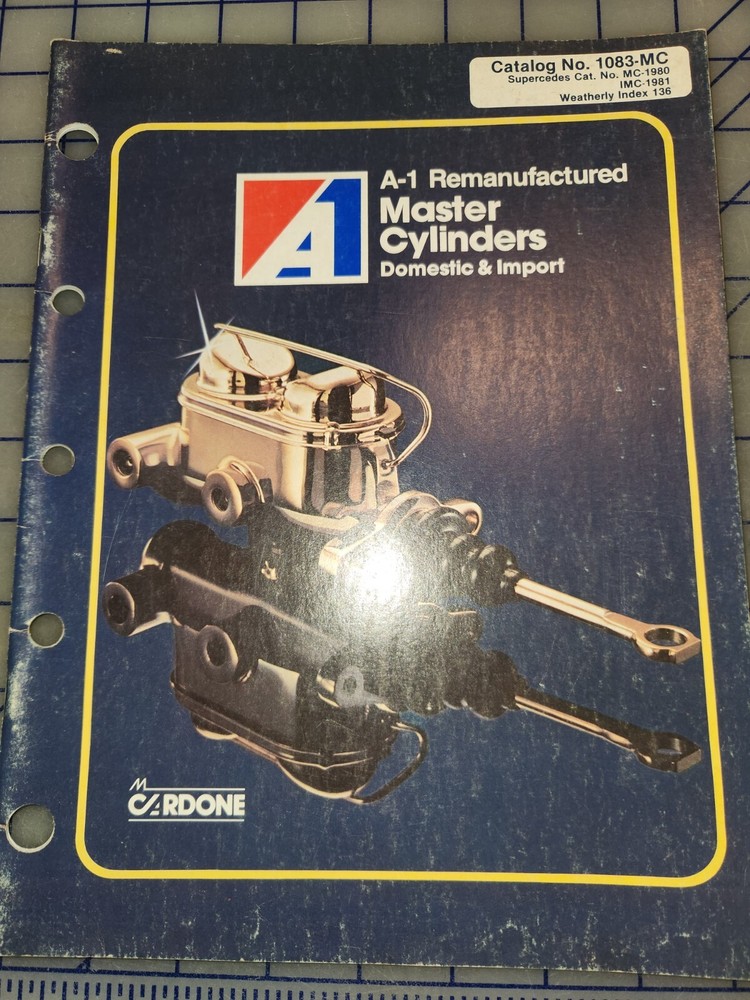 1981 A1 Master Cylinders Parts Catalog
