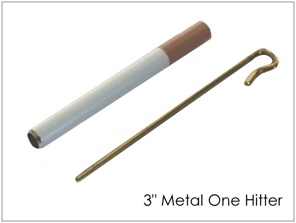 3" Metal One Hitter Pipe-Cigarette Style-.25" Thin Model
