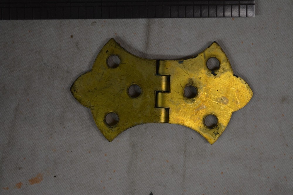 NOS Vintage Decorative Solid Brass Hinge 1"