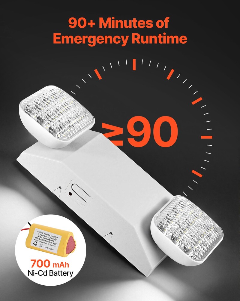 VEVOR 6 Pack Emergency Lights for Business with Battery Backup LED Exit Lighting