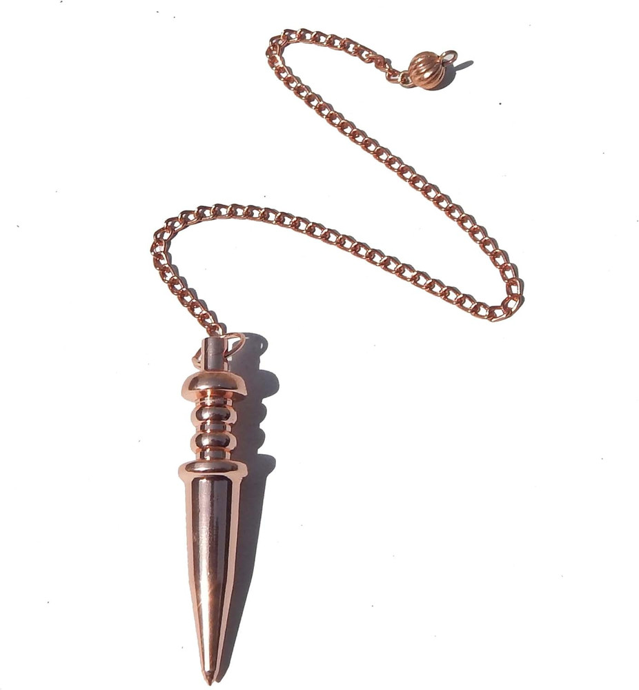 Copper Metal Light Weight Solid Cone Point Pendulum Healing Dowsing Reiki Pen...