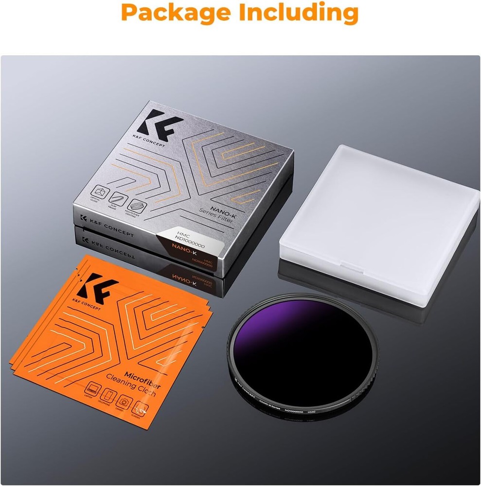 K&F Concept 49-95mm ND1000000 Solid Neutral Density Filter Solar Filter Eclipse