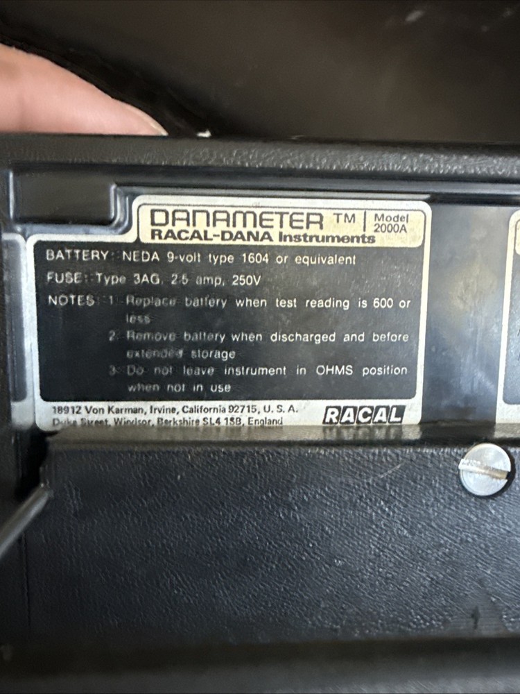 Vintage Racal Dana Instruments Danameter Model 2000a Powers On