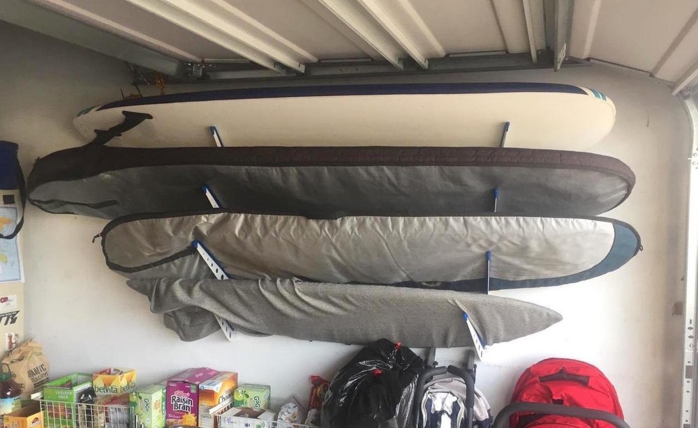 Metal Surfboard Storage Rack, 4 Surf Adjustable Home Wall Mount