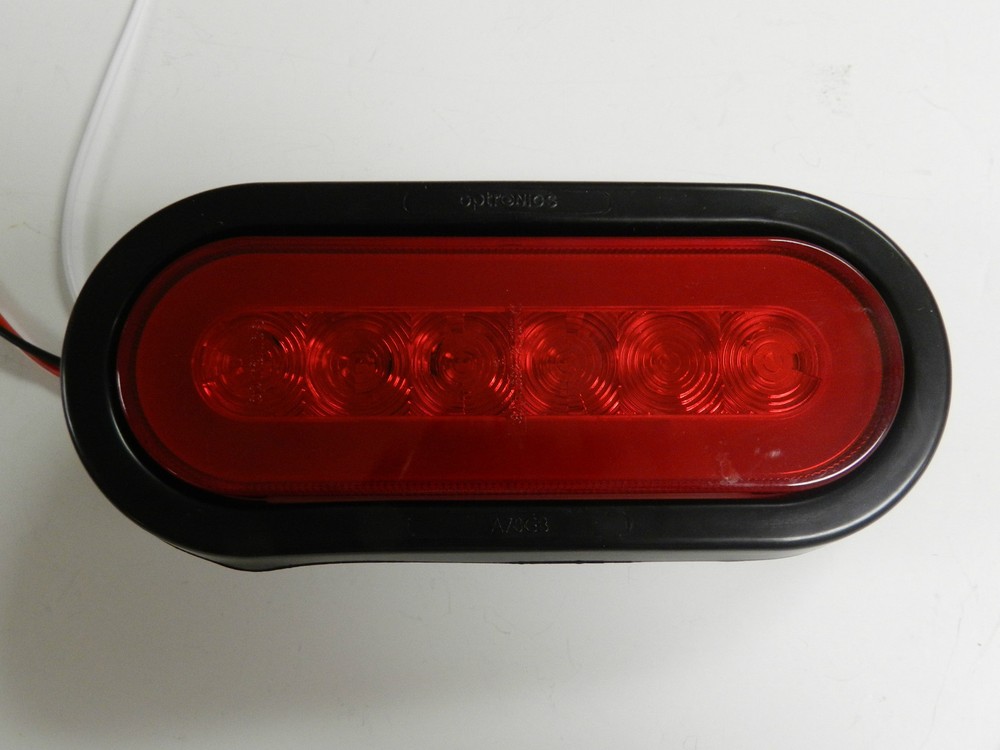 (2) Trailer Truck 22 LED RED 6" Oval Stop Turn Tail Light Optronics Glo-light