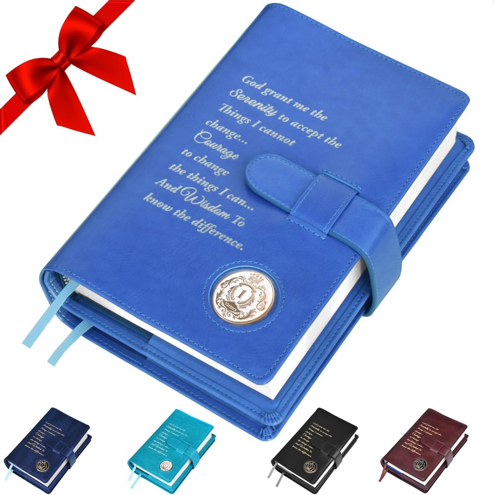 AA Big Book Cover  12 Steps | Alcoholics Anonymous Gift - Sky Blue