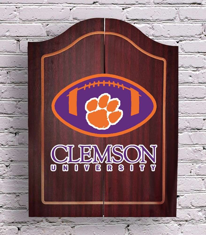 Clemson University Personalized Complete Dart Board Cabinet
