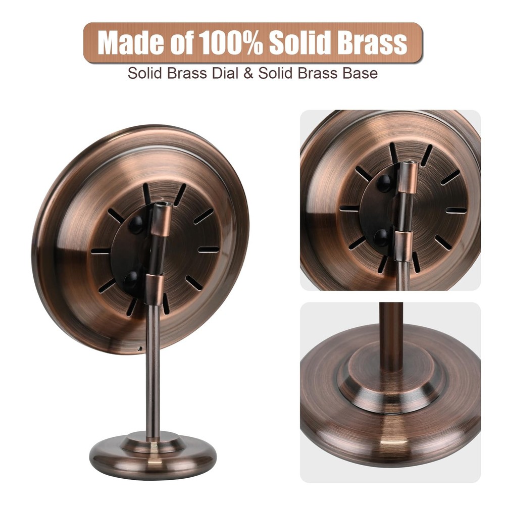 4’’ Outdoor Thermometer Hygrometer - Solid Brass Analog Temperature 4 in