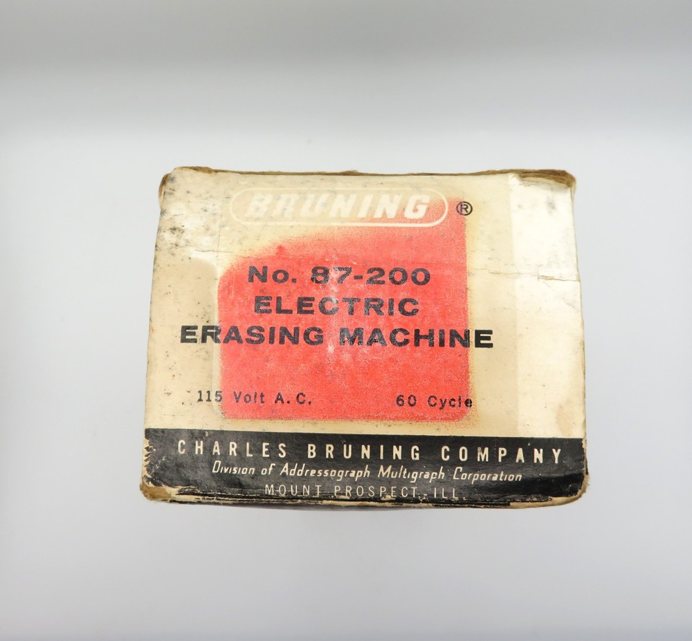 Vintage Bruning Electric Erasing Machine Model 87-201 TESTED Works DRAFTING DRAW
