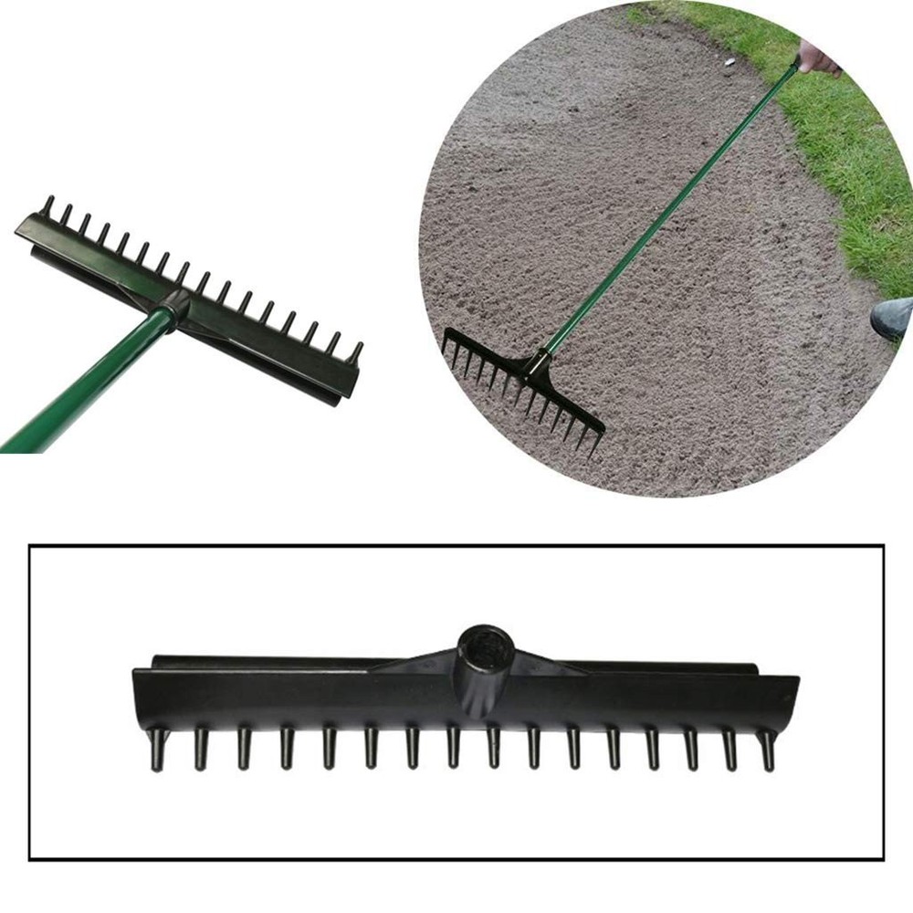 37.5x7.5cm Golf Bunker Rake Head Replacement, 16 Teeth Double Sided Sand Trap...
