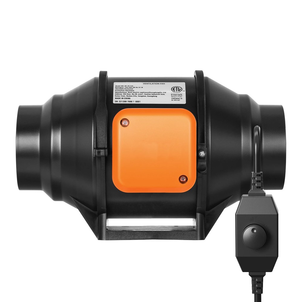 Inline Duct Fan with Variable Speed Controller Quiet AC-motor Ventilation Fan