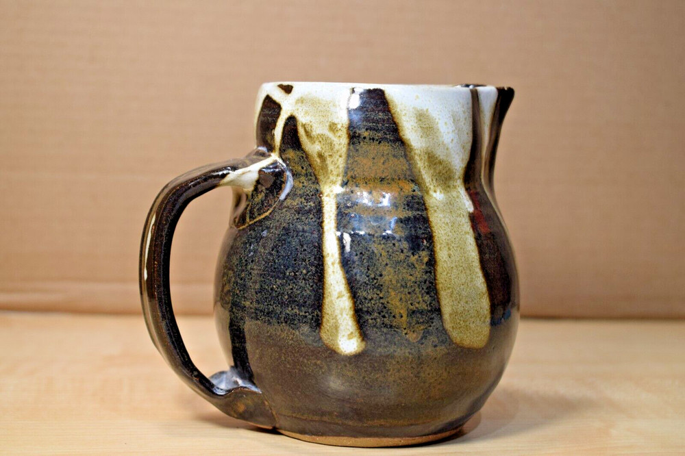 Vintage Studio Pottery Stoneware Pitcher Signed Jamie