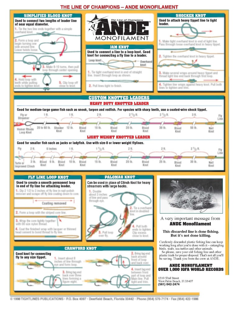 Fly Fishing Knot Guide #8 (Saltwater) - -Waterproof Reference