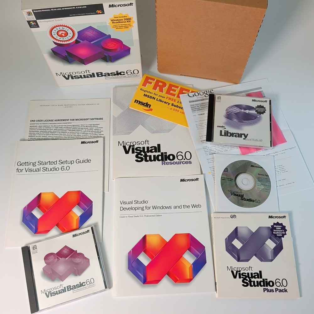 Microsoft Visual Basic 6.0 Professional Edition 203-00769 Clean Disks