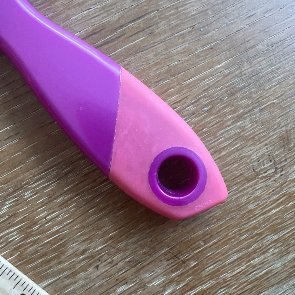 Vintage 90’s Pink Plastic Hand Held Mirror W/ Handle