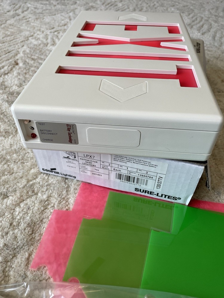 LED EXIT Sign Cooper Lighting Sure-Lites LPX7 Self Powered Emergency Light NIB