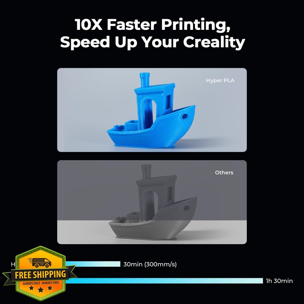 Creality Hyper PLA Filament 1.75mm 1kg Black High Speed 3D Printer