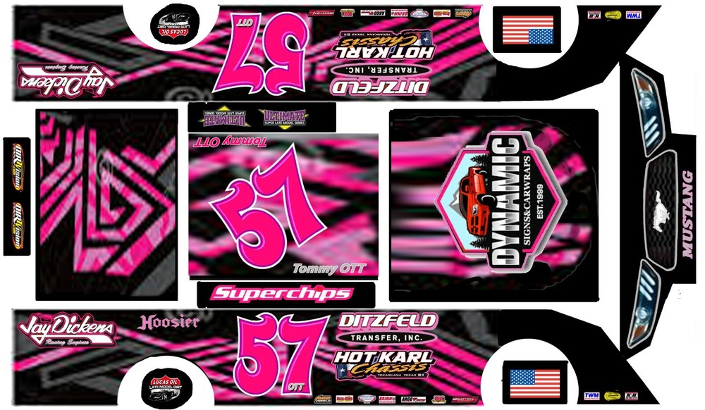 #57 Dynamic Signs Crate Dirt Late Model 1/24th Scale Waterslide Decal