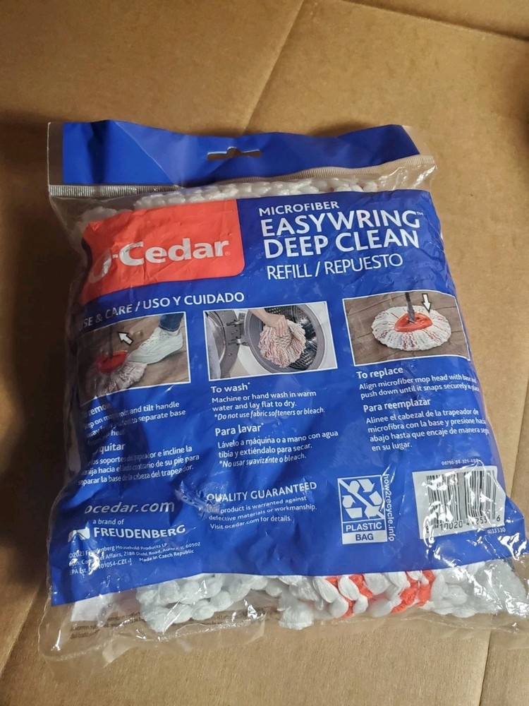 O-Cedar Easy Wring Deep Clean Microfiber Replacement Mop Head Refill Pack Of 3