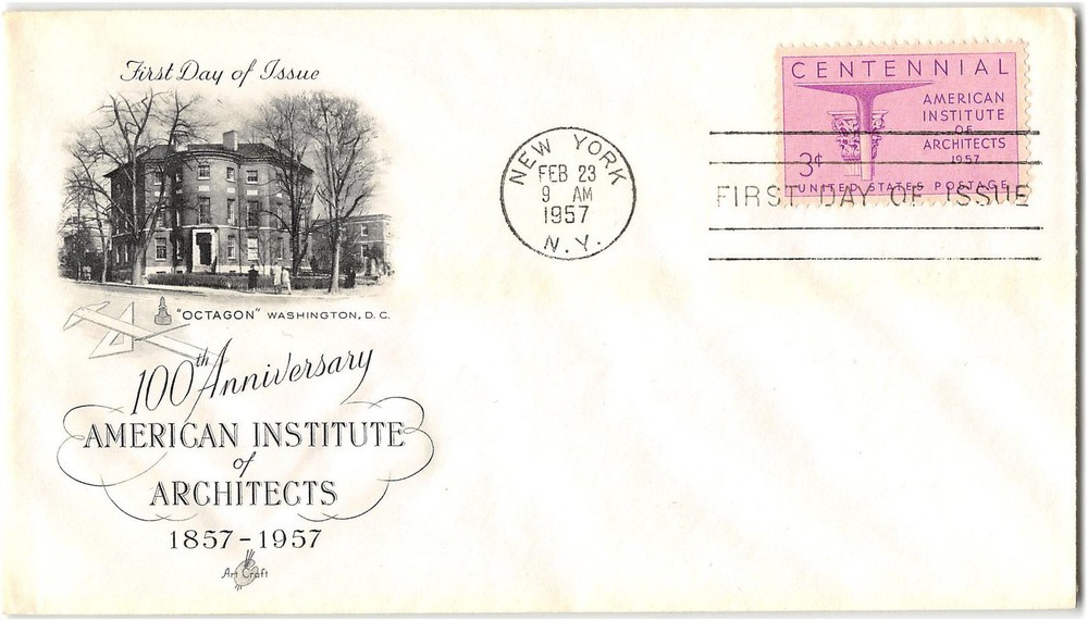 US #1089 First Day Cover (FDC), 1957