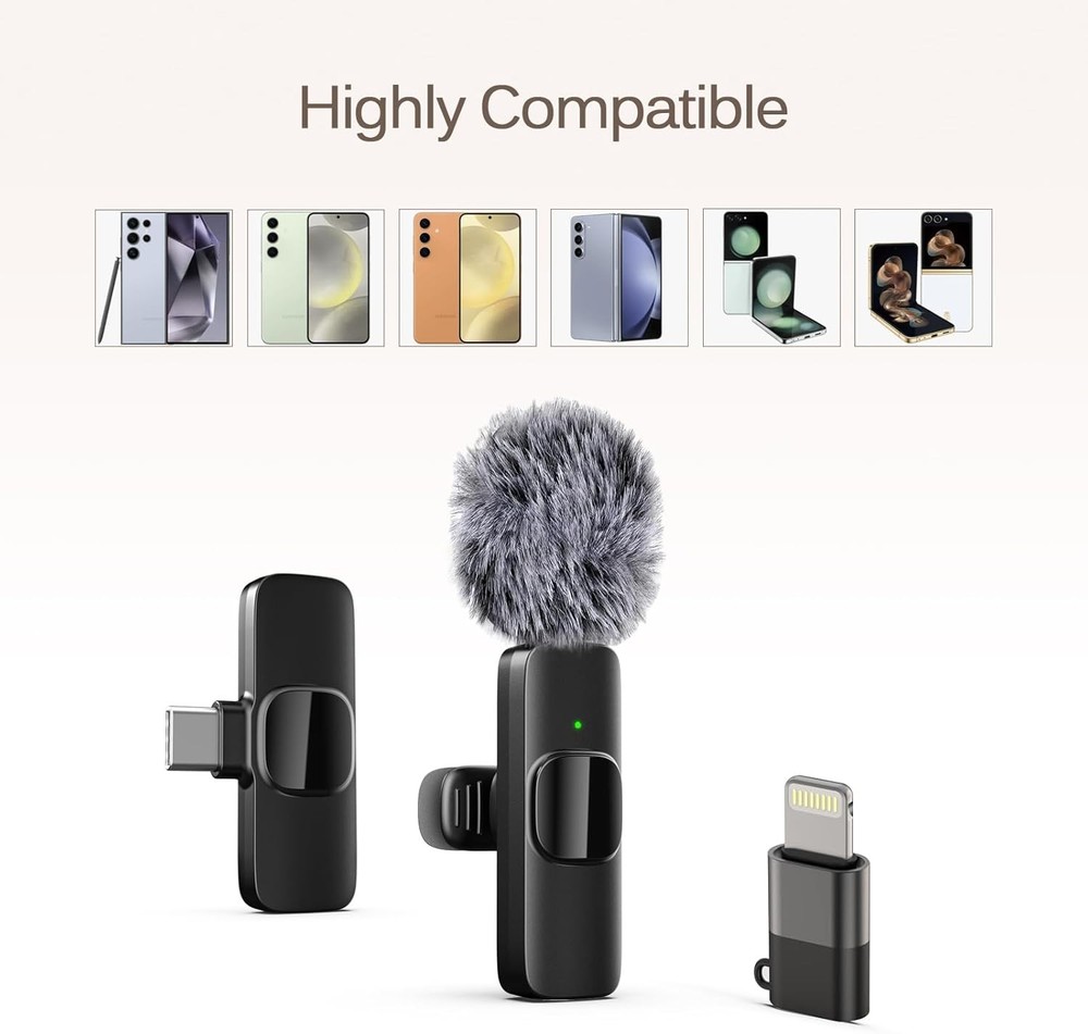 Professional Wireless Lavalier Lapel Microphone for iPhone, iPad, Mini Video...