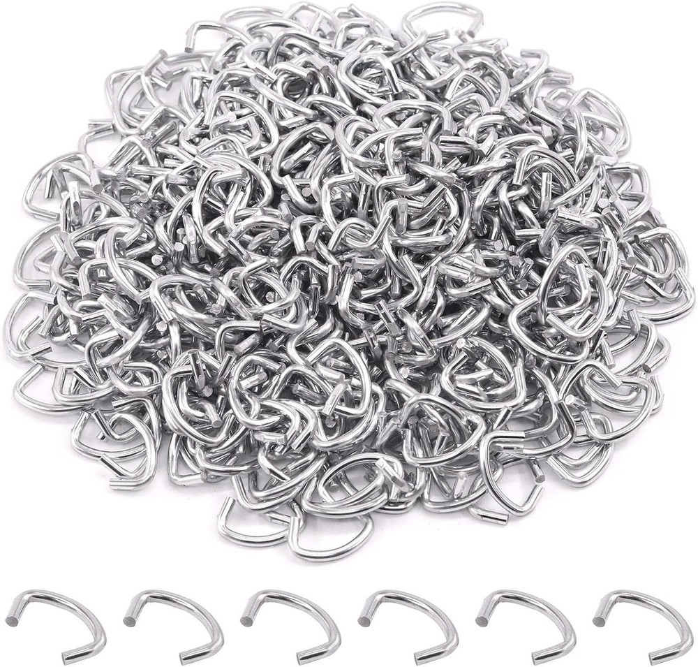 1000 Pcs 1/2" Galvanized Hog Rings, Professional Upholstery One Size, Silver