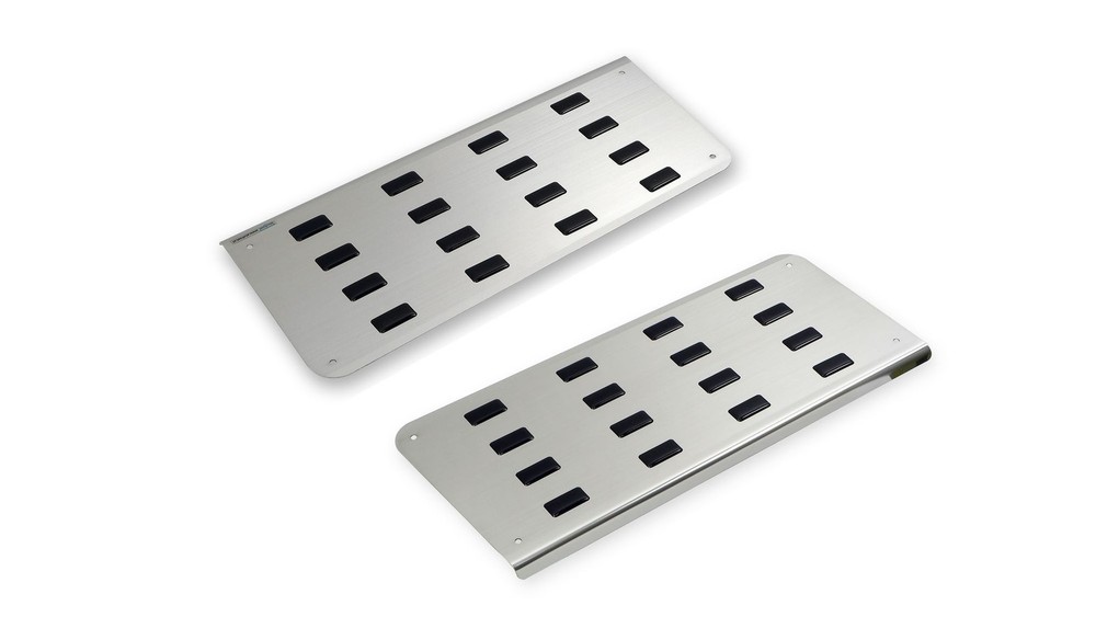 Fiat e-Ducato 2021- Black Front Inner Step Covers | Silver