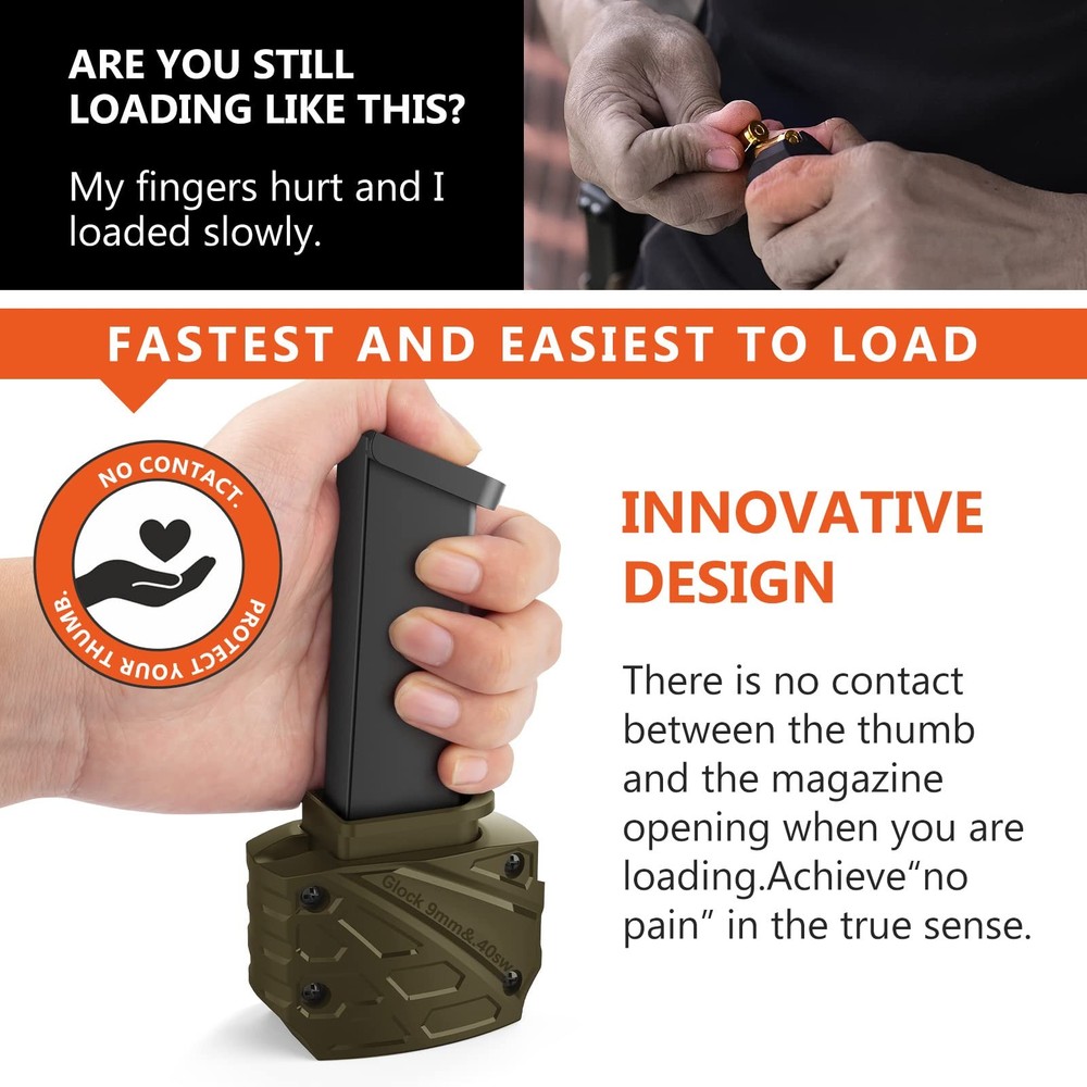 Ludex Magazine Speed Loader for Glock 9mm/.40.Fits Tan