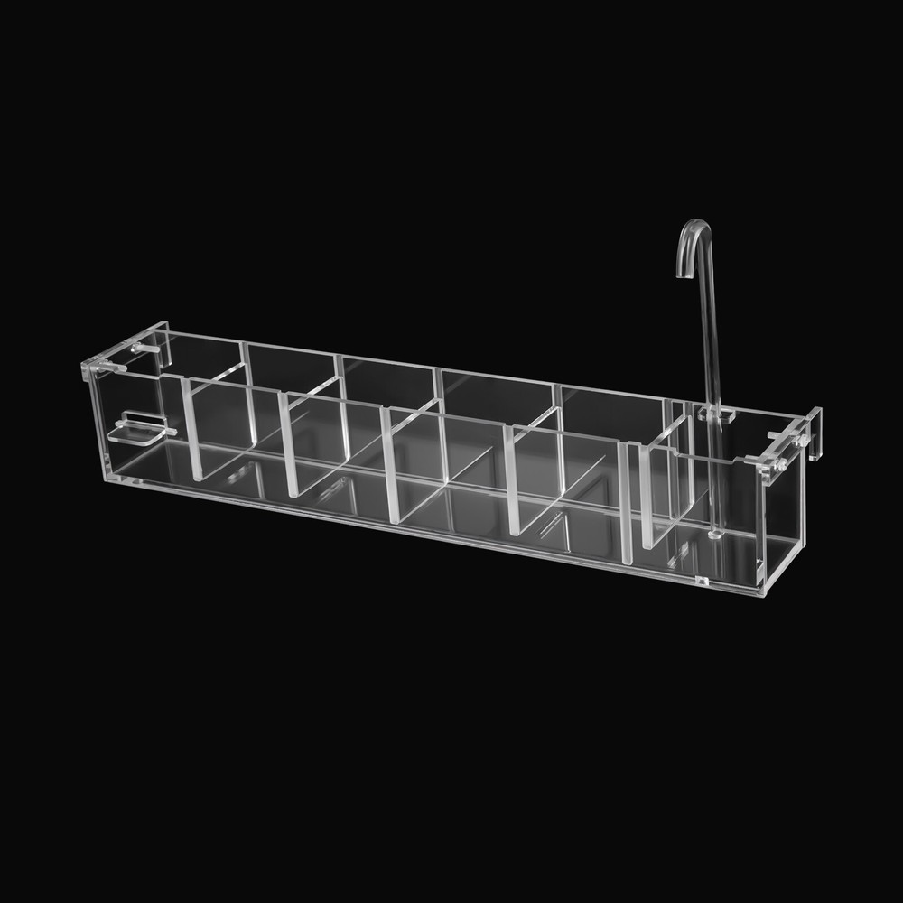 Acrylic 6Grid Aquarium Fish Tank External Hang On Filter Box Without Pump