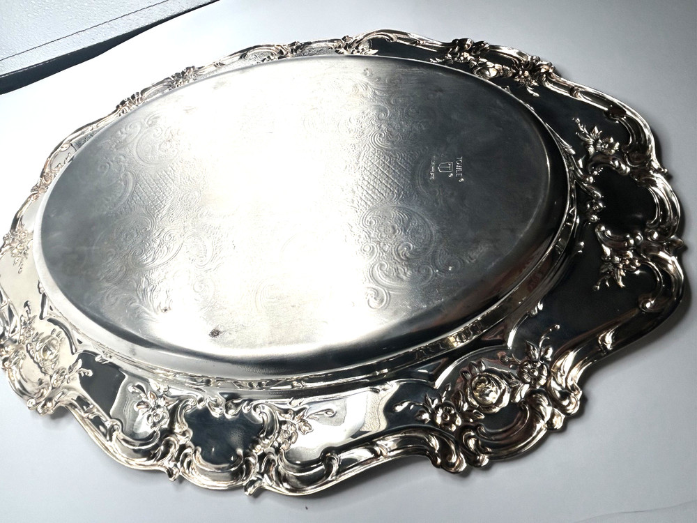 Towle 17” Vintage Master Oval Platter Silverplate Silver Plate Embossed