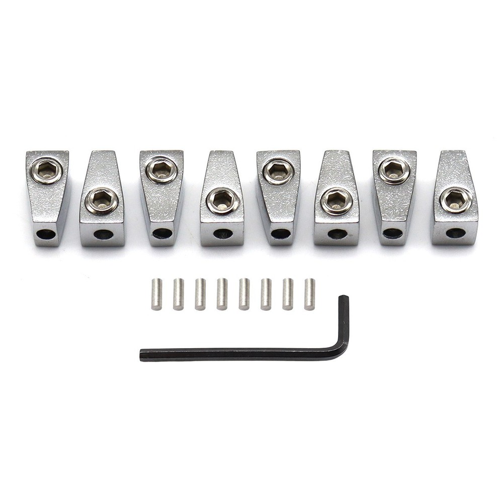 8 Strings Headless Electric Guitar Nuts 8Pcs Metal Single String Nuts Silver