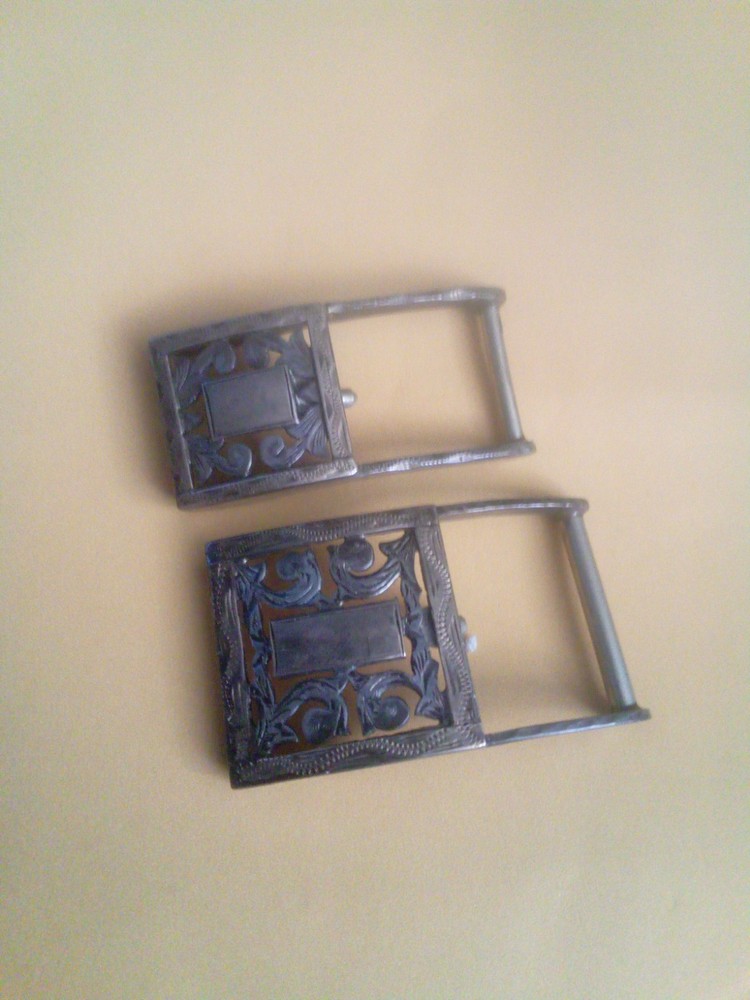 Genuine antique Aztec solid sterling silver belt buckle (Mexico)