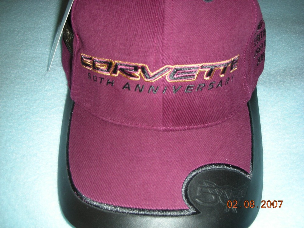 Corvette 50th Anniversary Limited Edition Cap Hat - 2003 Version Maroon #1641!