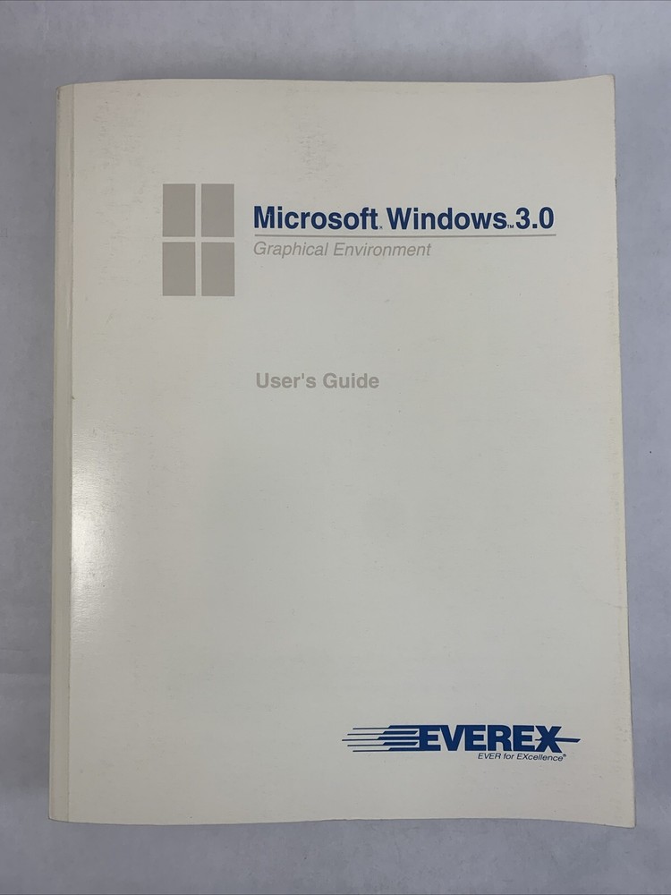 Microsoft Windows 3.0 User's Guide Manual VTG 1990 Everex