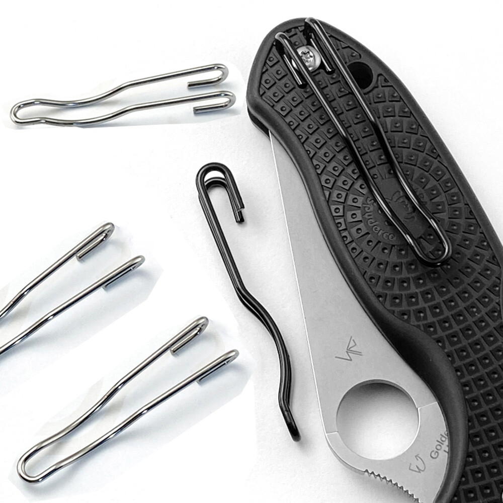 Replacement Black Silver Deep Carry Wire Pocket Clip For Spyderco US