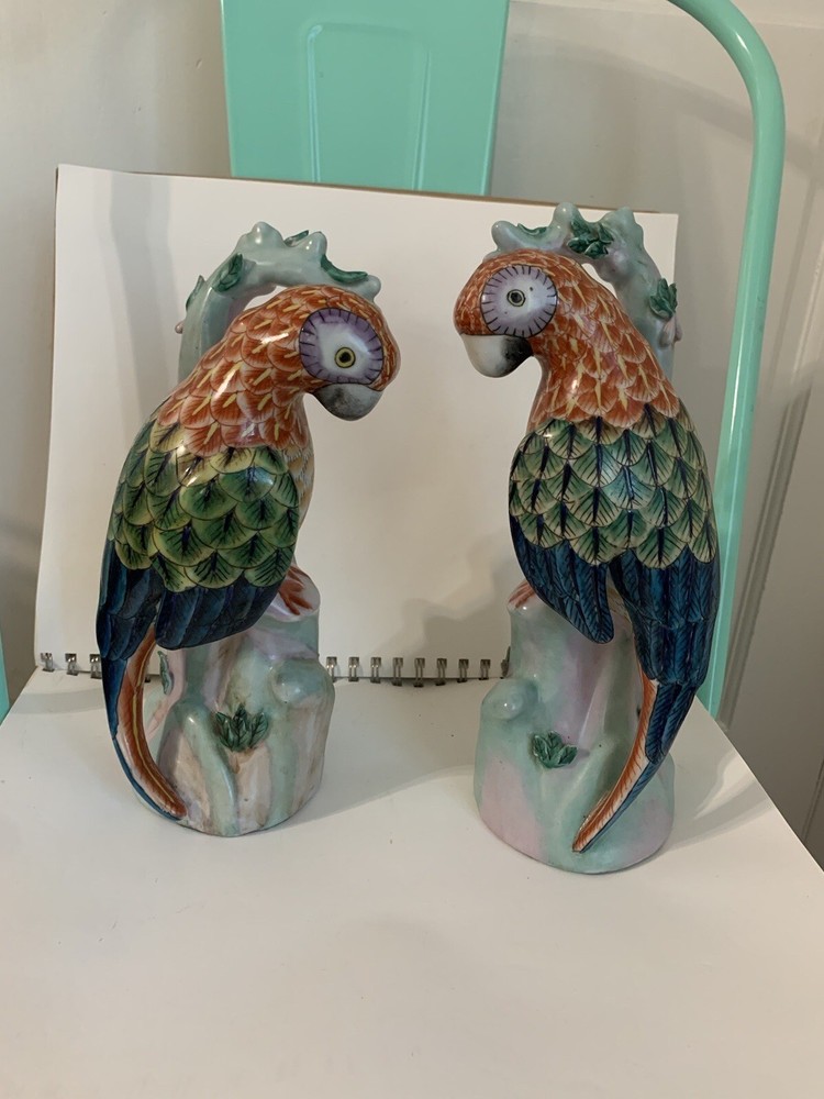 Set of 2 Vintage Parrot on Branches