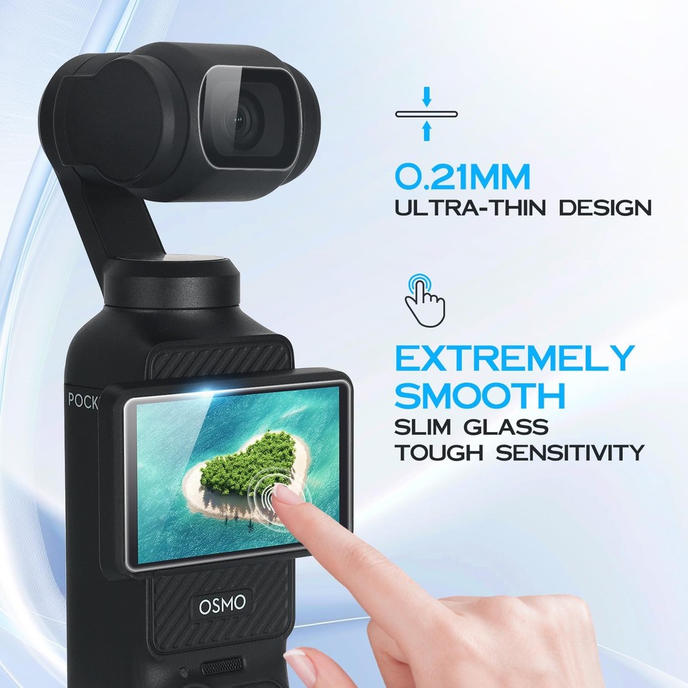 2 Pack Screen Protector for DJI Osmo Pocket 4/3/Xtra pocket3-2, Transparent