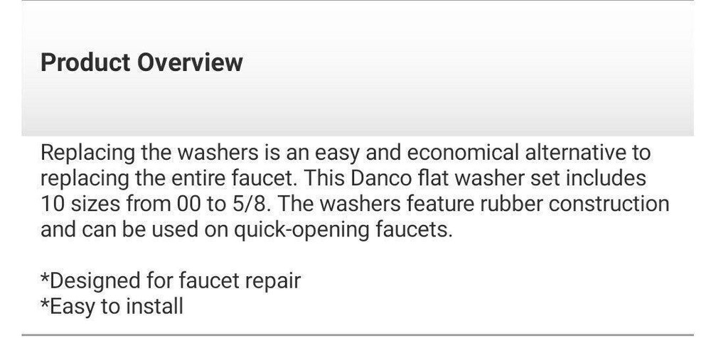 DANCO Assorted Flat Washer PRO Set, Black, 100-Piece (34441)