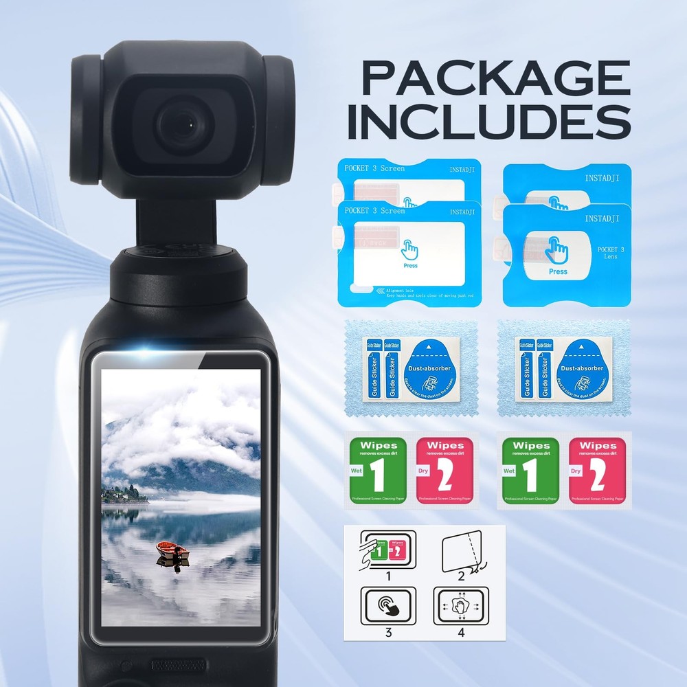 2 Pack Screen Protector for DJI Osmo Pocket 4/3/Xtra pocket3-2, Transparent
