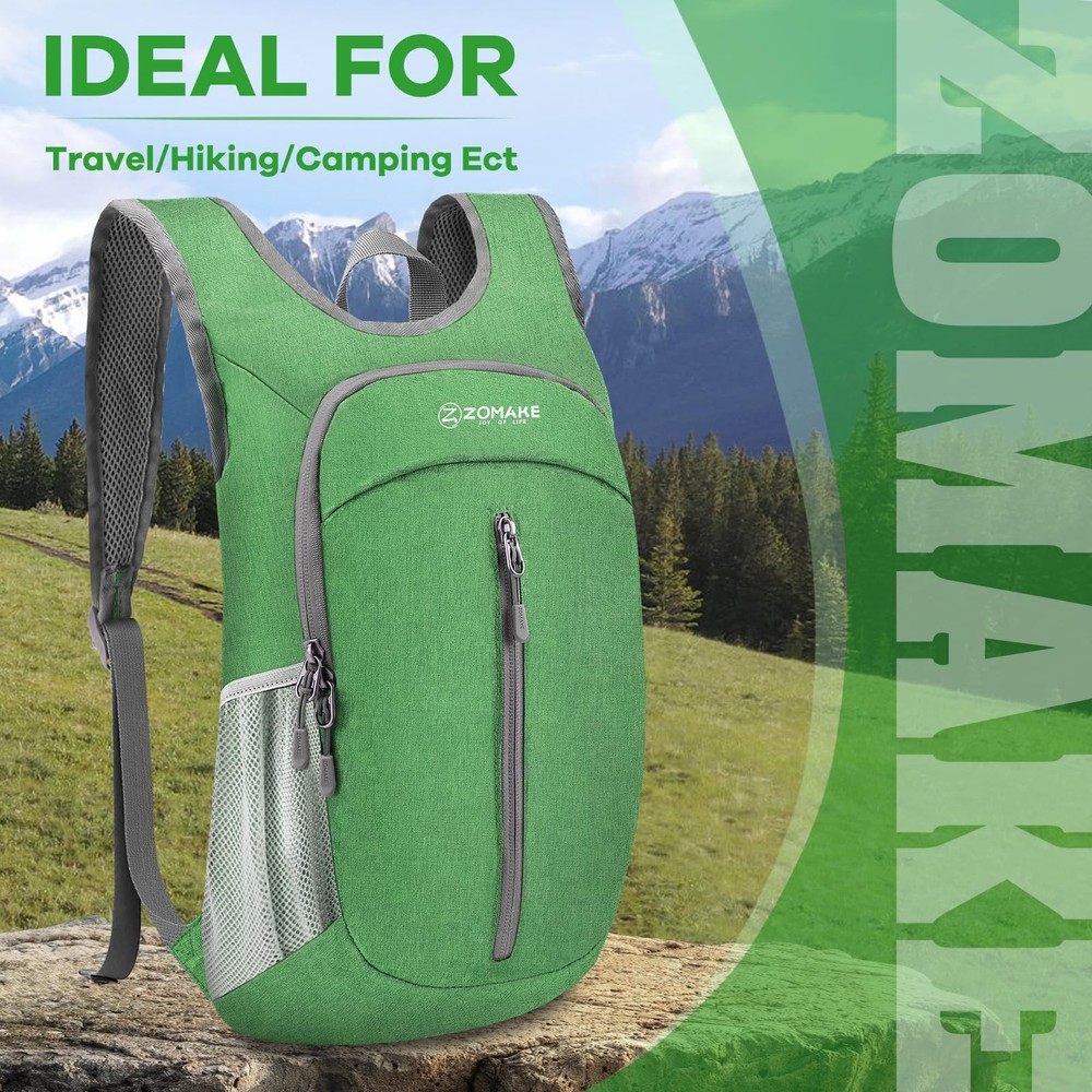 10L Ultra Lightweight Packable Backpack Small Water Resistant Dark Green