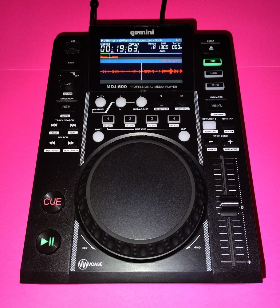 Gemini MDJ-600 Single Tabletop USB/CD Media Player DJ MIDI Controller w/4.3" LCD